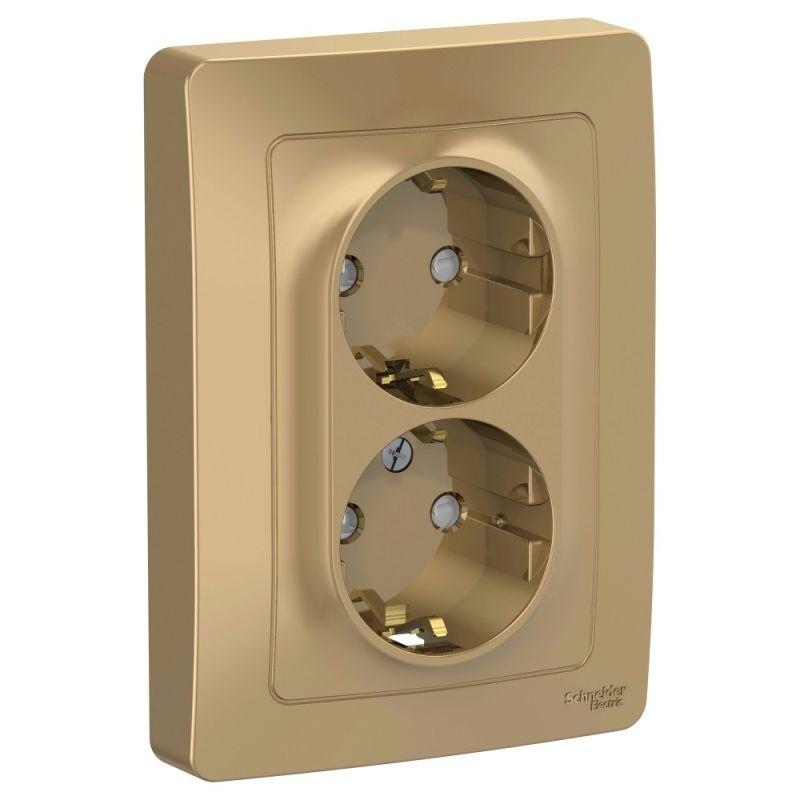 розетка 2-м сп blanca 16а ip20 250в с заземл. защ. шторки титан se blnrs001124 от BTSprom.by