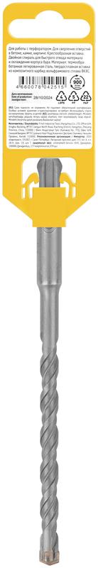  Бур по бетону SDS-PLUS профи крестообразная вставка двойная спираль 8х160мм FIT 33066 фото в каталоге от BTSprom.by