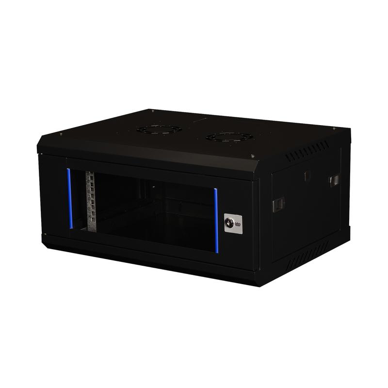 шкаф телекоммуникационный настен. 19дюйм 4u 280х600х450мм дверь стекло черн. datarex dr-630001 от BTSprom.by