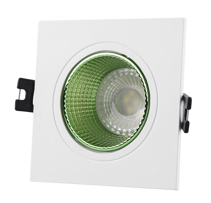 светильник встраиваемый ip20 10вт gu5.3 led бел./зел. пластик denkirs dk3071-wh+gr от BTSprom.by