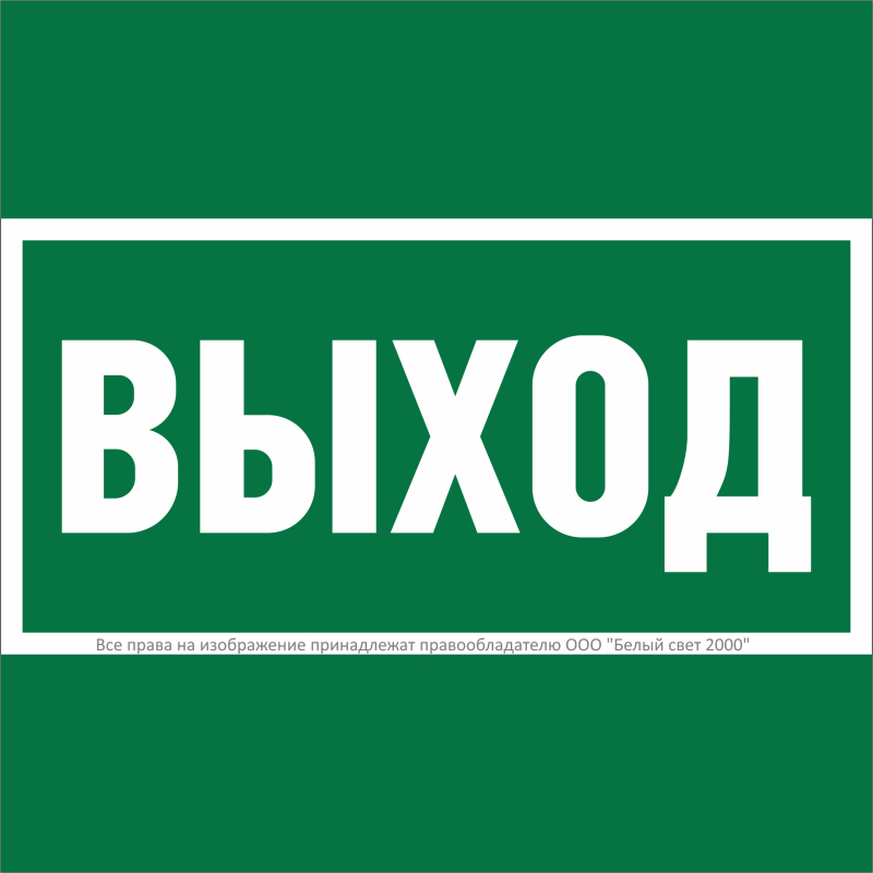 знак безопасности npu-1818.e22 "выход" белый свет a21369 от BTSprom.by