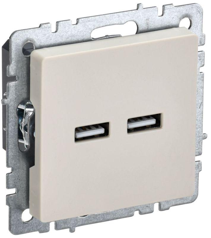 розетка brite usb a+a 3.1а рю10-1-бркр механизм беж. iek br-u21-d31-k10 от BTSprom.by