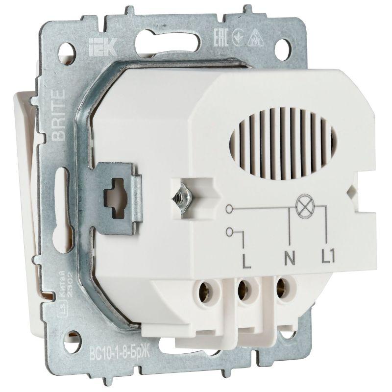  Выключатель карточный BRITE 30А ВС10-1-8-БрЖ механизм жемчуж. IEK BR-V11-0-10-K36 фото в каталоге от BTSprom.by