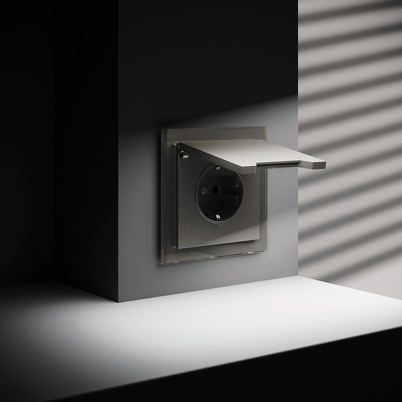  Розетка 1-м СП S70 16А с заземл. защ. шторки + крышка механизм шелк Voltum VLS040304 фото в каталоге от BTSprom.by