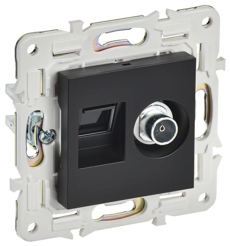 розетка двойная tv+rj45 кат.5e skandy sk-a14bl черн. iek sk-ak20-1-k02 от BTSprom.by