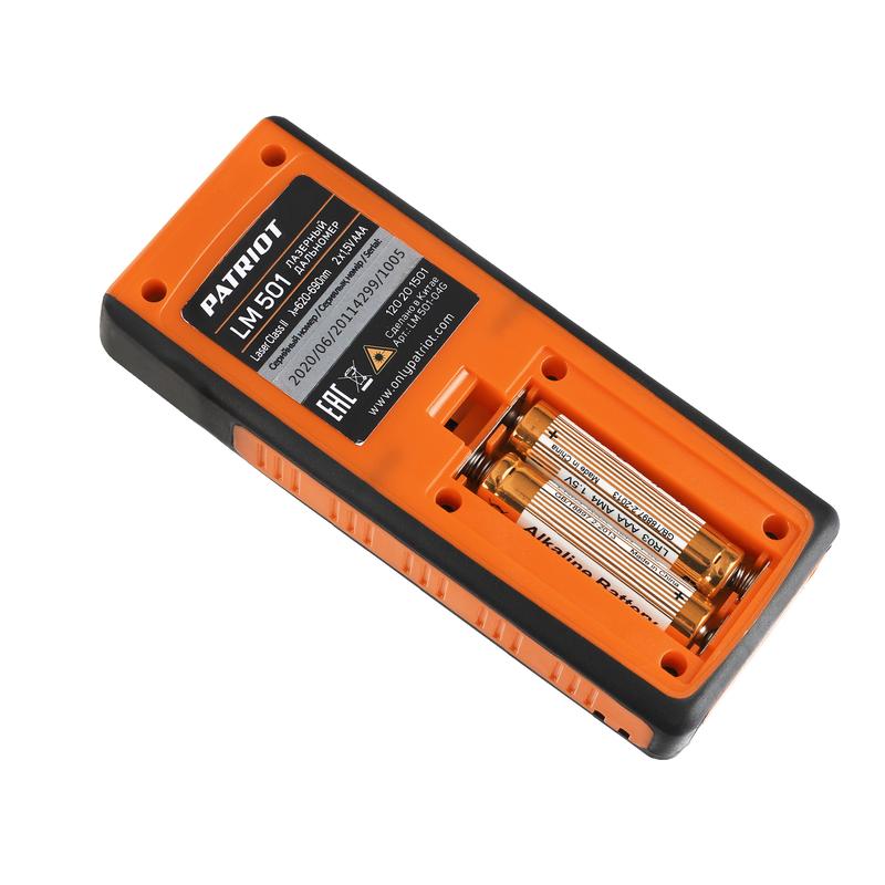 Дальномер лазерный LM 501 макс. дистанция 50м измерение площади объема подсветка память 30изм. чехол в компл. PATRIOT 120201501 фото в каталоге от BTSprom.by  Дальномер лазерный LM 501 макс. дистанция 50м измерение площади объема подсветка память 30изм. чехол в компл. PATRIOT 120201501 фото в каталоге от BTSprom.by