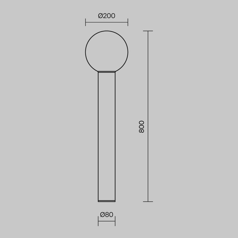  Светильник Bold 1х60Вт E27 IP54 ландшафтный Maytoni O598FL-01B фото в каталоге от BTSprom.by