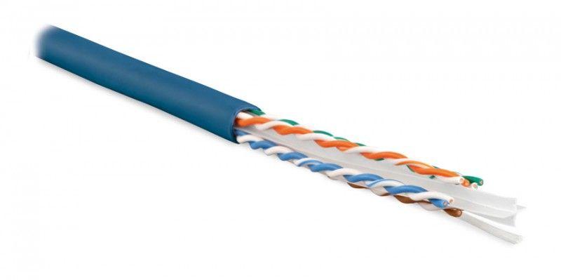кабель витая пара utp (u/utp) кат.6 4 пары 23 awg ож solid с разделит. pvc -20град.c -+75град.c uutp4-c6-s23-in-pvc-bl-305 (utp4-c6-solid-bl-305) син. (уп.305м) hyperline 42049 от BTSprom.by