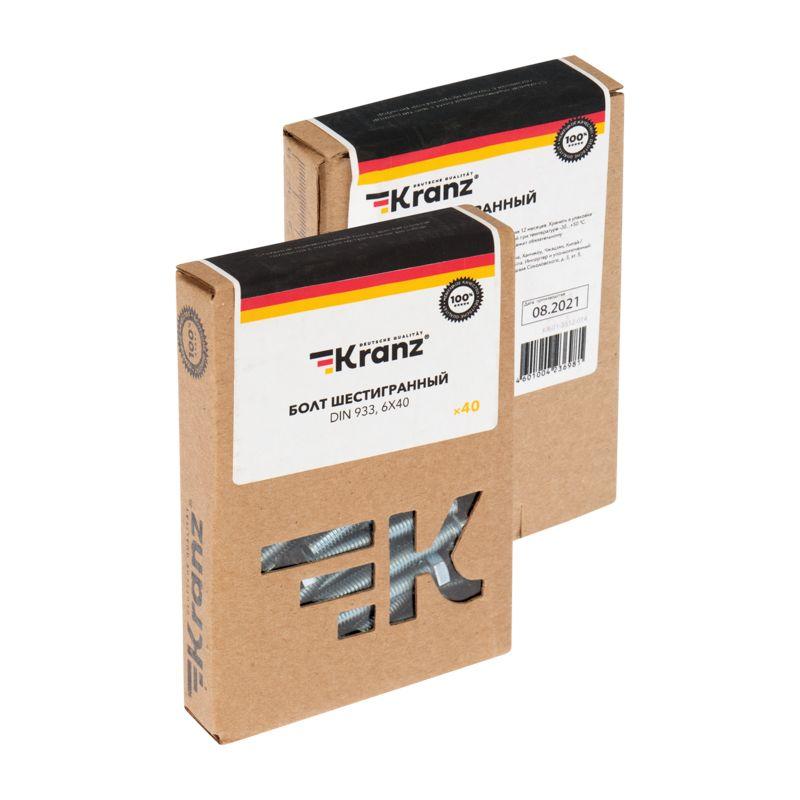  Болт с шестигранной головкой 6х40 DIN 933 (уп.40шт) Kranz KR-01-3512-014 фото в каталоге от BTSprom.by