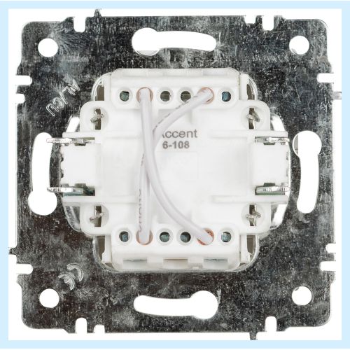  Переключатель перекрестный 1-кл. СП Accent 6-108-01 10А IP20 250В AL/CU бел. Intro Б0063578 фото в каталоге от BTSprom.by