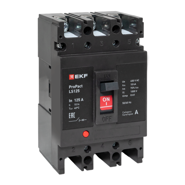 выключатель автоматический 3п 160а 18ка ls125 propact ekf mccb-125-18-3-160-ls от BTSprom.by