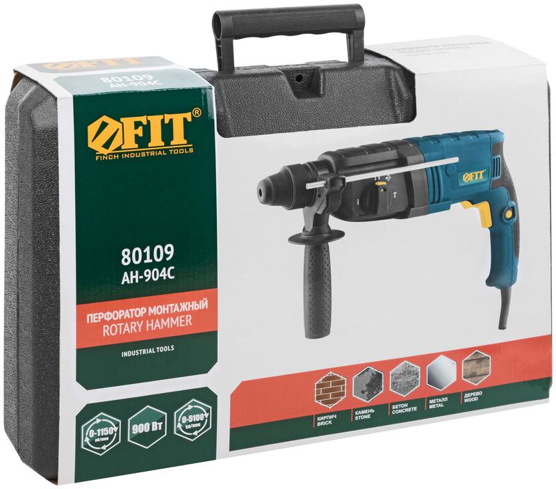  Перфоратор монтажный 900Вт 0-1150об/мин 0-5100уд/мин 3.3Дж 3 режима SDS-PLUS FIT 80109 фото в каталоге от BTSprom.by