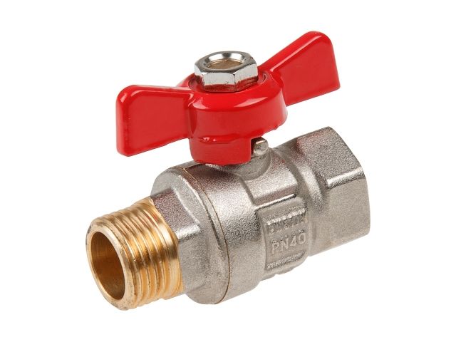 кран шаровый 1/2" нар.-вн. бабочка pn40, av engineering (латунь, макс.  40 бар, макс.  110 °с) ave093012 от BTSprom.by