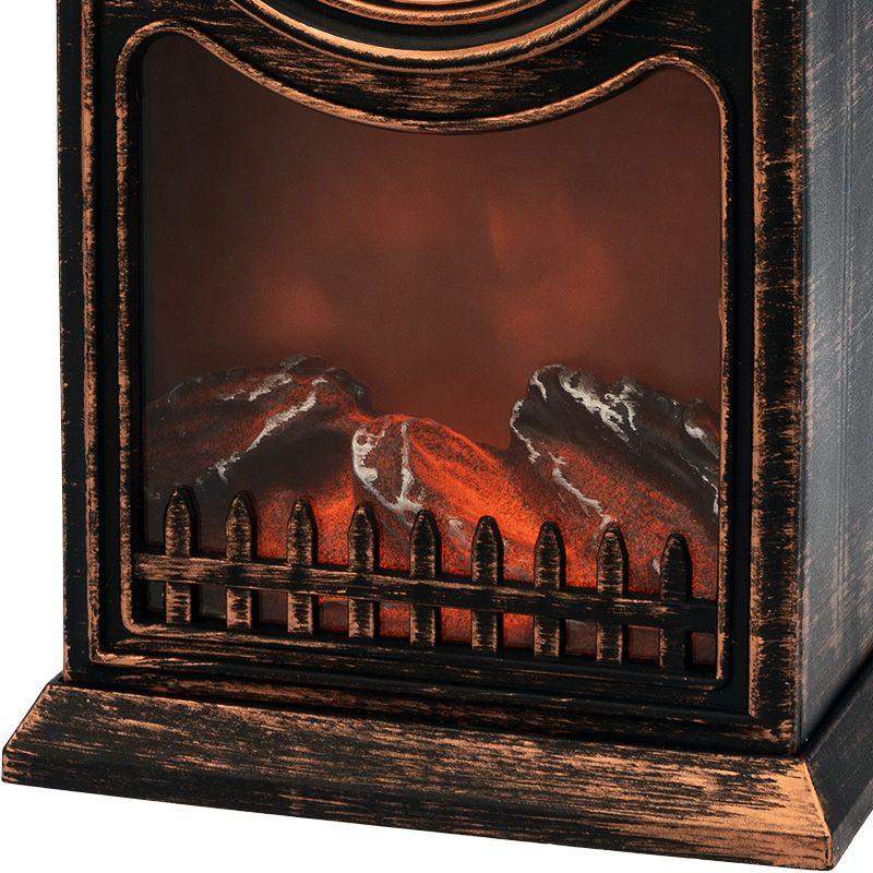  Камин светодиодный "Старинные часы" 14.7х11.7х25см эффект живого огня USB и элементы питания 2хC (не в компл.) бронз. Neon-Night 511-021 фото в каталоге от BTSprom.by