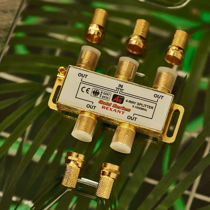  Делитель ТВ "краб" x4+5шт F "BOX" 5-1000 МГц "GOLD" Rexant 05-6103-1 фото в каталоге от BTSprom.by