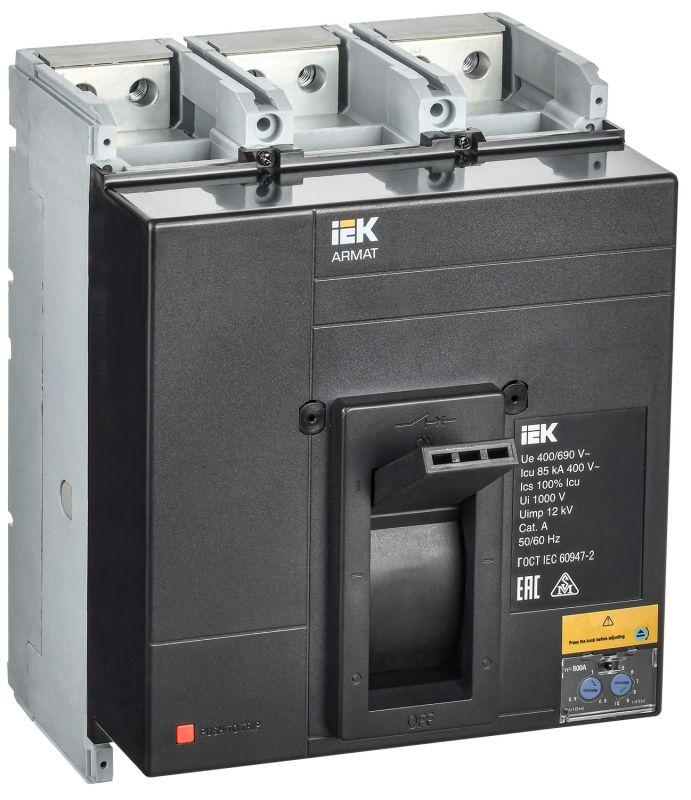 выключатель автоматический в литом корпусе 3п n 85ка 800а расцепитель термомагнитный регулируемый armat iek ar-mccb-3n-085-0800a-atuc от BTSprom.by