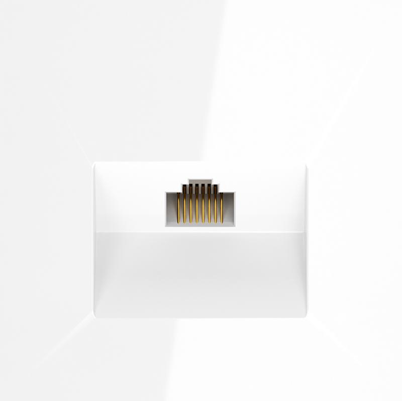  Розетка компьютерная 1-м СП S70 RJ45 кат.6 механизм бел. глянцевый Voltum VLS060101 фото в каталоге от BTSprom.by