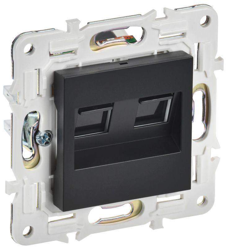 розетка компьютерная двойн. rj45 кат.5e skandy sk-k03bl черн. iek sk-k20-1-k02 от BTSprom.by