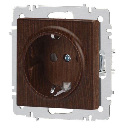  Розетка 1-м СП Accent 6-202-10 16А IP20 250В 2P+E Schuko венге Intro Б0063703 фото в каталоге от BTSprom.by