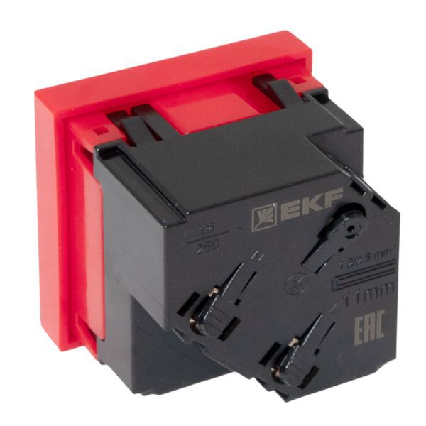  Розетка 45х45 (2 модуля) с заземл. красн. EKF E2MR16-028-70-45-SL фото в каталоге от BTSprom.by
