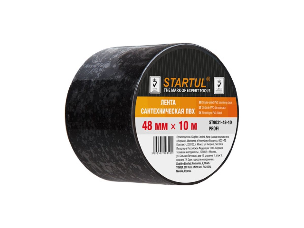 лента сантехническая  пвх 48ммх10м черная startul profi st9031-48-10 от BTSprom.by
