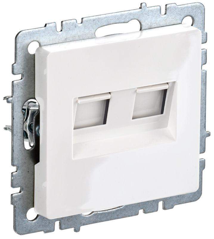 розетка компьютерная двойн. сп rj45 кат.6 brite рк11-2-брб механизм бел. iek br-k20-2-k01 от BTSprom.by
