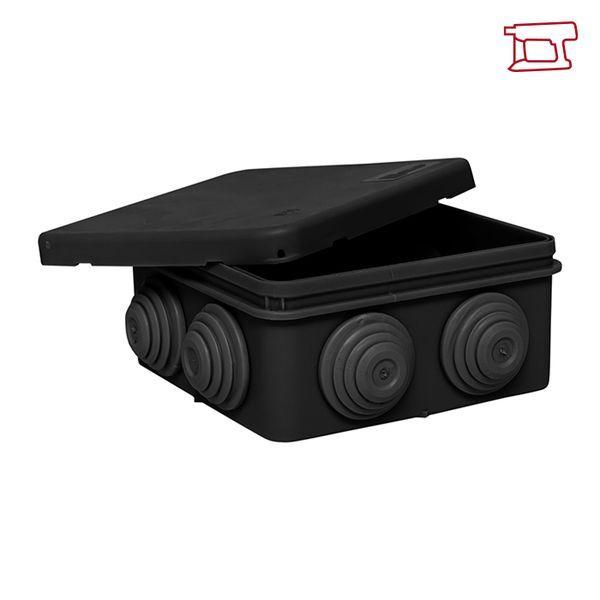 коробка распаячная кмр-030-031 с крышкой наружная 85х85х40 8 мембранных вводов ip55 черн. ekf plc-kmr-030-031-b от BTSprom.by