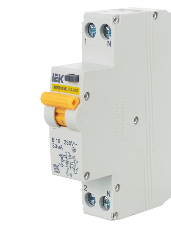 Выключатель автоматический дифференциального тока B 10А 30мА тип A АВДТ32ML KARAT IEK MVD12-1-010-B-030-A фото в каталоге от BTSprom.by