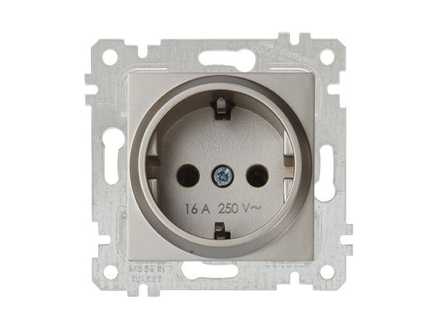 розетка 1-ая (скрытая, без рамки, с/з) титан, rita, mutlusan (16 a, 250 v, ip 20) 2200 600 0283 от BTSprom.by