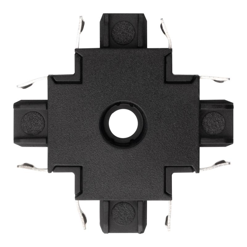  Коннектор MTR16 CX-BL X-обр. накладной шинопровод низковольтный Pro черн. JazzWay 5057357 фото в каталоге от BTSprom.by