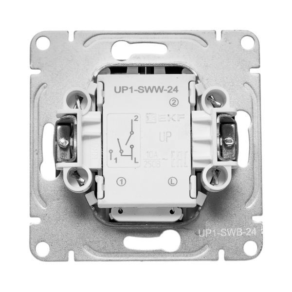  Выключатель 2-кл. СП Эпика с подсветкой механизм черн. EKF UP1-SWB-24 фото в каталоге от BTSprom.by