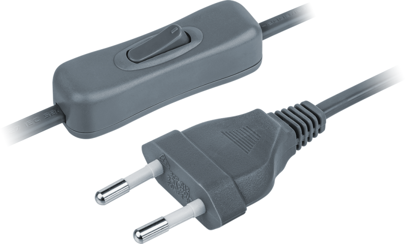 шнур 61 722 nps-fs-170-2х0.5-gr 1.7м с выкл. сер. navigator 61722 от BTSprom.by