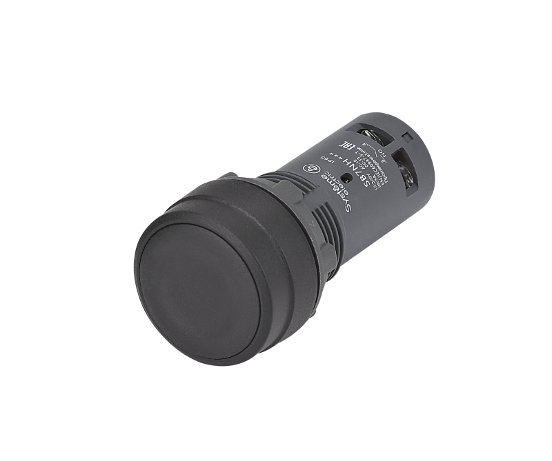 кнопка моноблочная sb7 22мм с фиксацией пластик 2но ip65 черн. se sb7nh23 от BTSprom.by