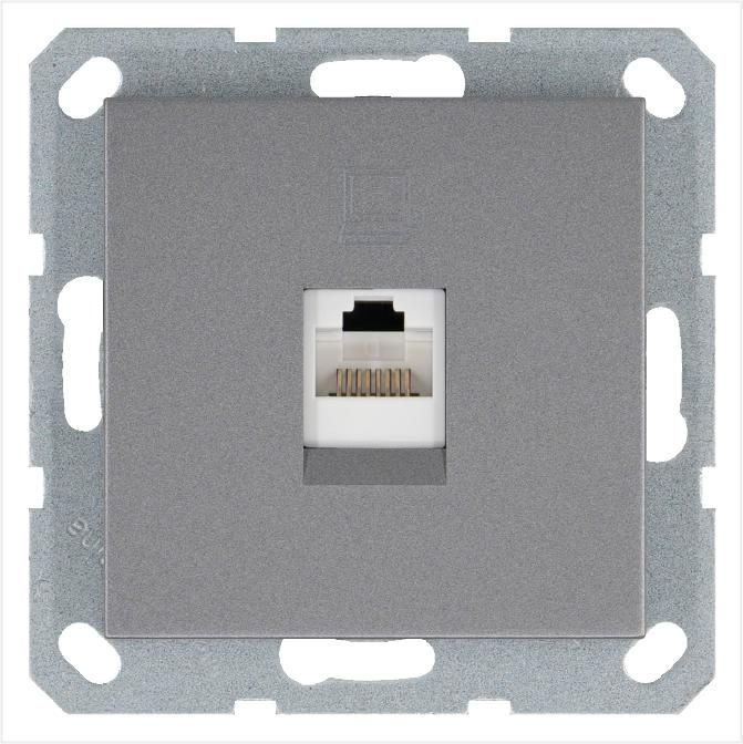 розетка компьютерная 1-м rj45 ip20 кат. 5e механизм алюм. jasmart g6105s от BTSprom.by
