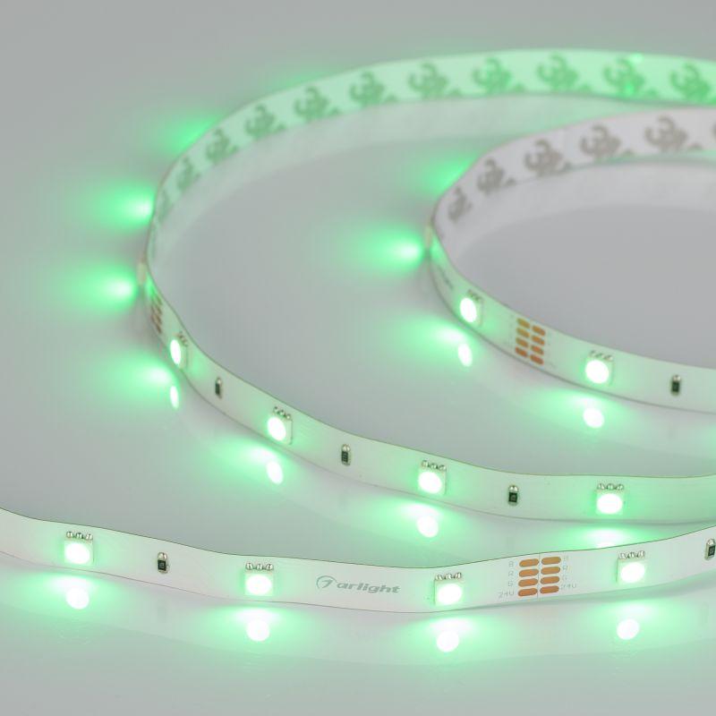 лента светодиодная rt-b30-10mm 24v rgb 7.2вт/м ip20 5060 открыт. (уп.5м) arlight 022066(2) от BTSprom.by