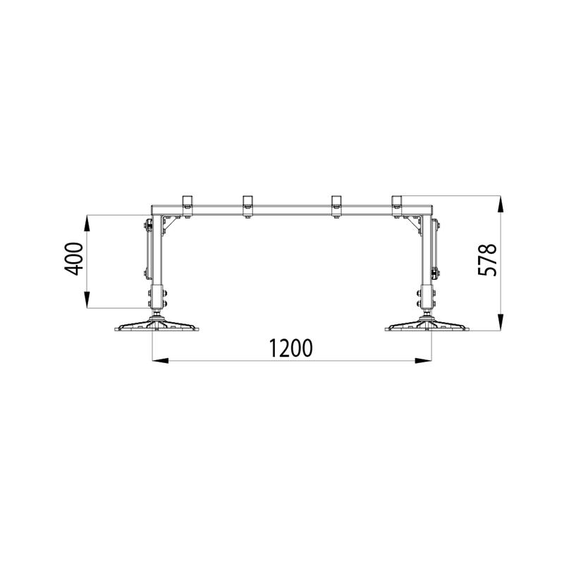  Конструкция опорная для установки оборудования TECHNORAPTOR FOOT 1200х2000 тип 2 HD КМ TR0220 фото в каталоге от BTSprom.by
