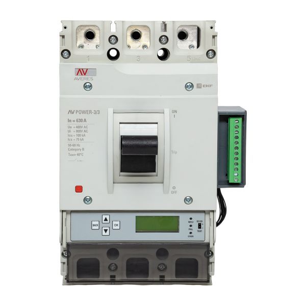  Выключатель автоматический 630А 100кА AV POWER-3/3 ETU6.2 AVERES EKF mccb-33-630H-6.2-av фото в каталоге от BTSprom.by