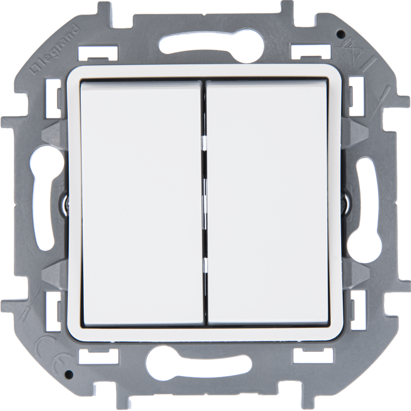 переключатель модульный 2-кл. inspiria с подсветкой10ax 250 в бел. leg 673665 от BTSprom.by