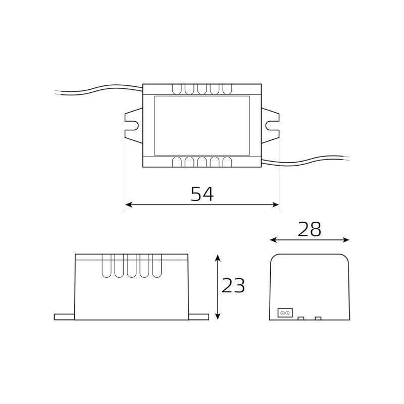  Блок питания для светодиодной ленты Basic 5Вт 12В IP67 герметичный (драйвер) GAUSS BT520 фото в каталоге от BTSprom.by