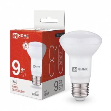 лампа светодиодная led-r63-vc 9вт рефлектор 4000к нейтр. бел. e27 810лм 230в in home 4690612024325 от BTSprom.by