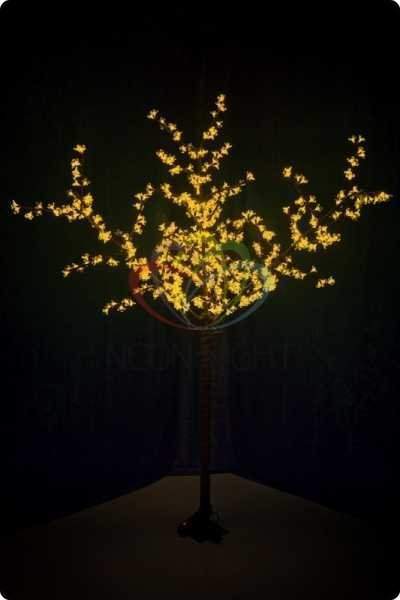 светодиодное дерево "сакура", высота 2,4 м, диаметр кроны 1,72м, желтые диоды, ip 44, понижающий трансформатор в комплекте, neon-night от BTSprom.by