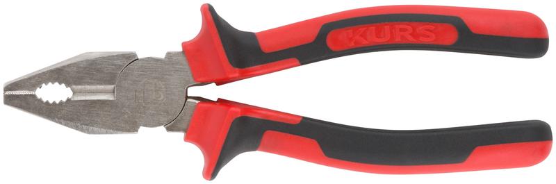 Плоскогубцы комбинированные "Тренд" двухцветные прорезиненные ручки хром-никелевое покрытие 200мм КУРС 47566 фото в каталоге от BTSprom.by