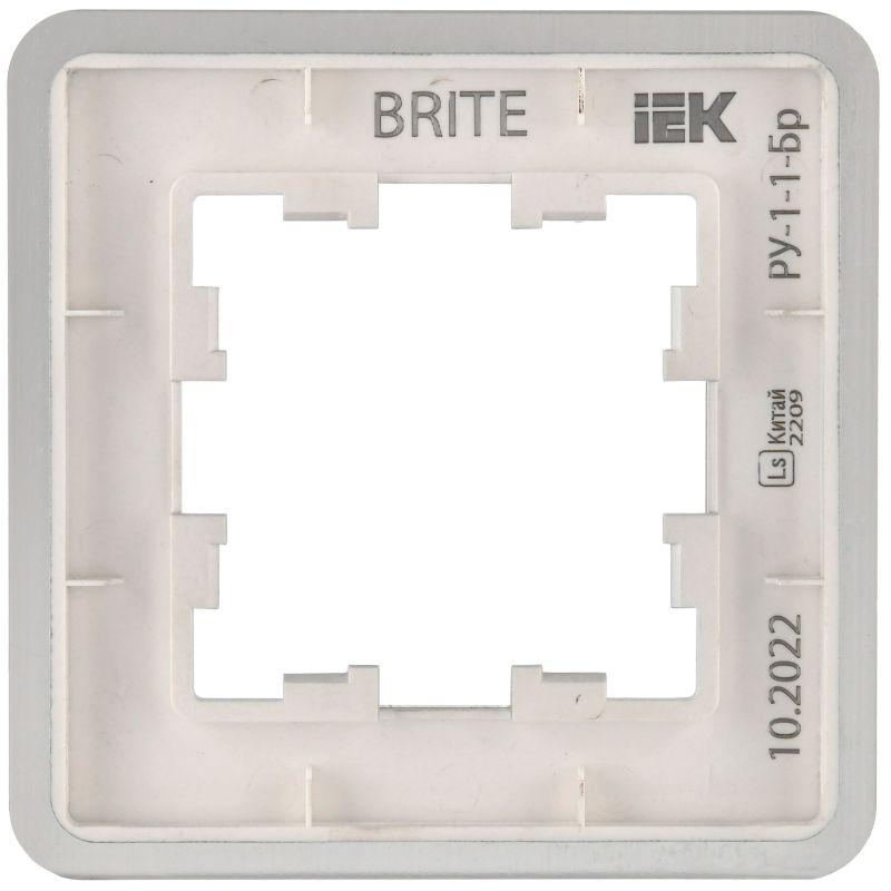  Рамка 1-м BRITE РУ-1-1-Бр метал. алюм. RE AL IEK BR-M12-M-21-K47 фото в каталоге от BTSprom.by