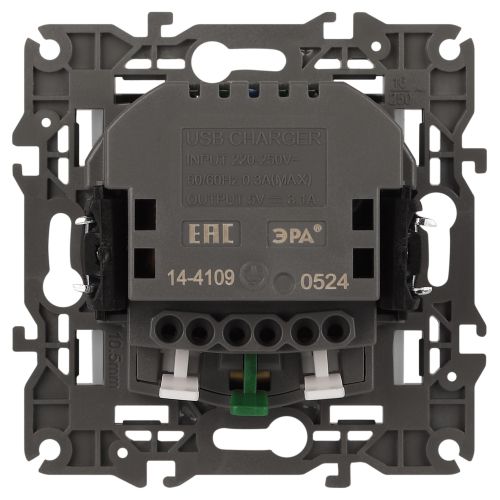  Розетка Elegance 14-4109-01М 16A 250В 2P+E защ. штор. с 2xUSB 3А 5В матов. бел. Эра Б0065773 фото в каталоге от BTSprom.by
