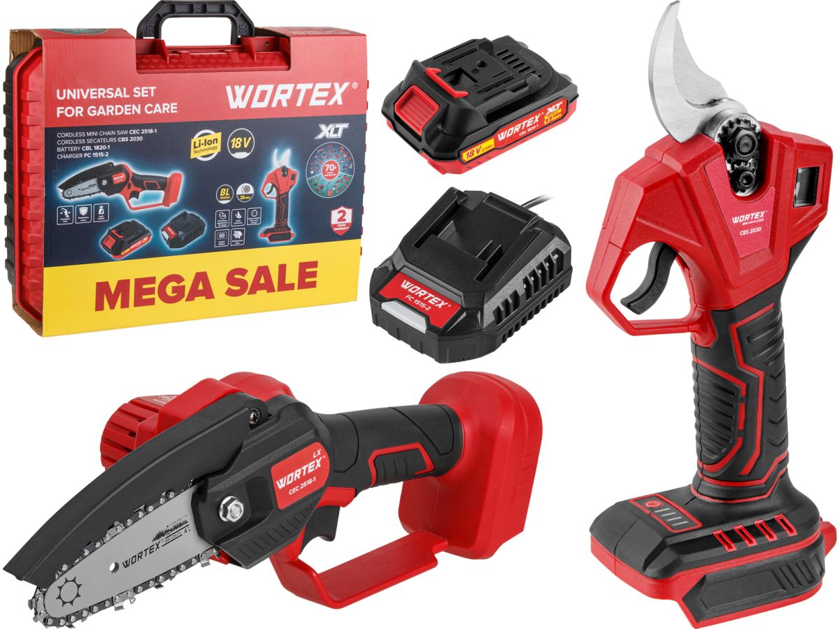  Набор аккум. инструмента WORTEX мини-пила + секатор в чем. ALL1 XLT SET СКИДКА -31% (Аккум. мини-пила WORTEX LX CEC 2518-1 + Аккум. секатор WORTEX CBS 2030 + 1 АКБ 2А*ч + ЗУ 2 А) 1329851 фото в каталоге от BTSprom.by
