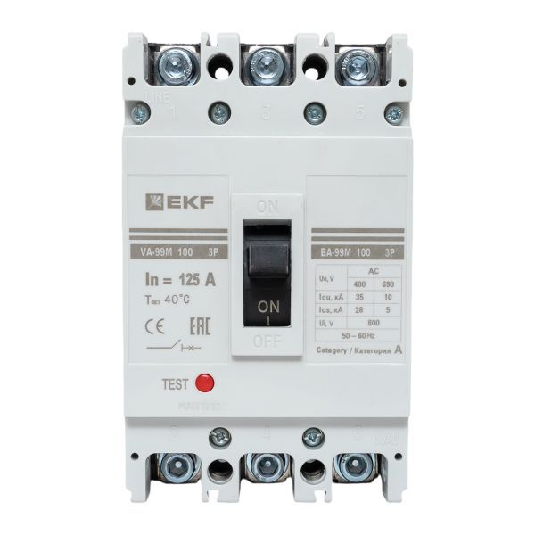  Выключатель автоматический 3п 100/125А 35кА ВА-99М PROxima EKF mccb99-100-125m фото в каталоге от BTSprom.by