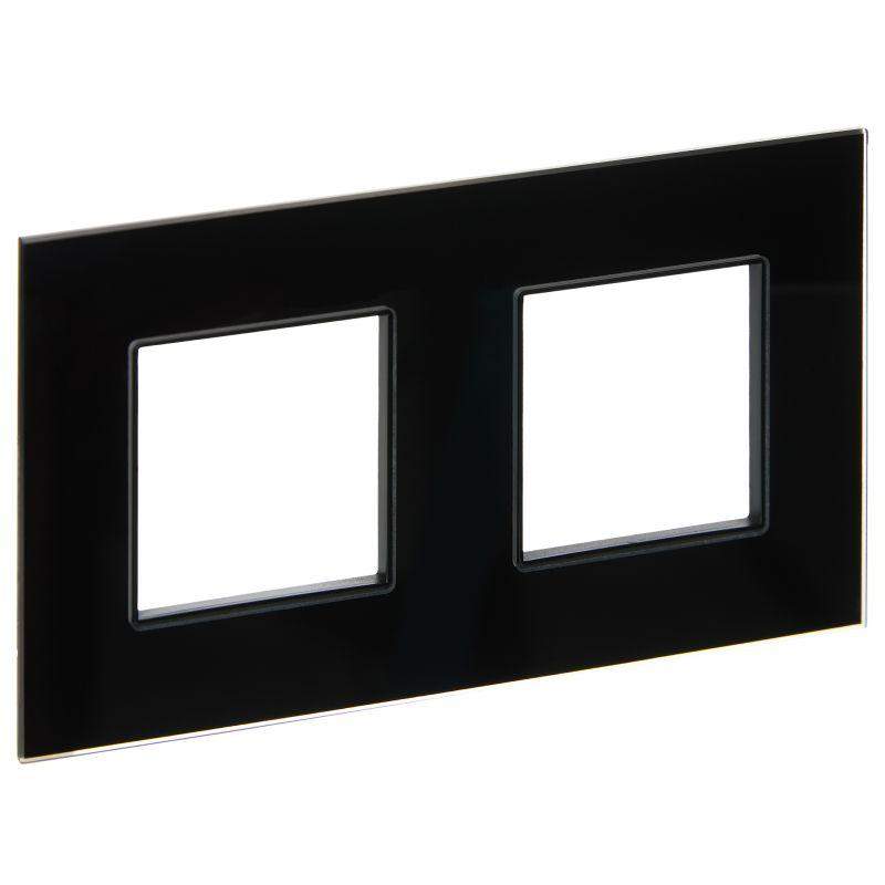 рамка 2-м skandy sk-f22bl стекло черн. iek sk-m22-g-k02 от BTSprom.by