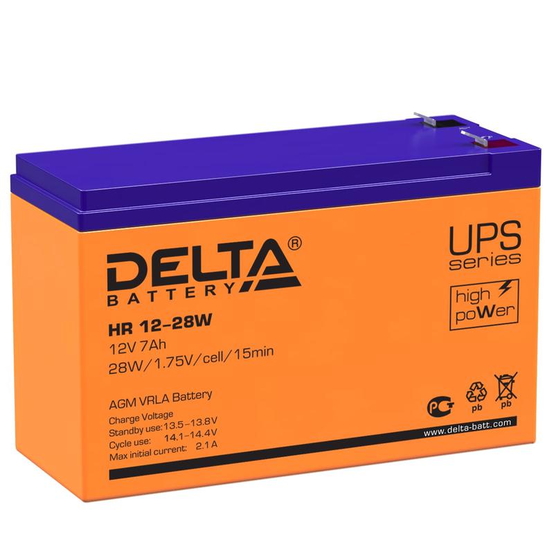 аккумулятор ups 12в 7а.ч delta hr 12-28 w от BTSprom.by