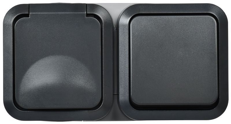 блок оп розетка + выключ. горизонт. tors 16а ip55 ts142 графит iek ts-g10-6-55-v-k53 от BTSprom.by