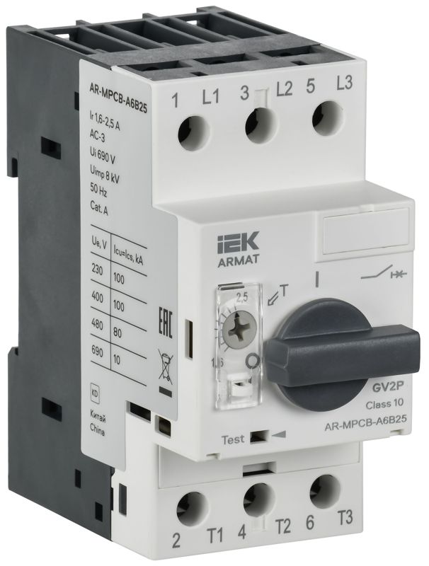 выключатель автоматический защиты двигателя a6 gv2p 1.6-2.5а armat iek ar-mpcb-a6b25 от BTSprom.by